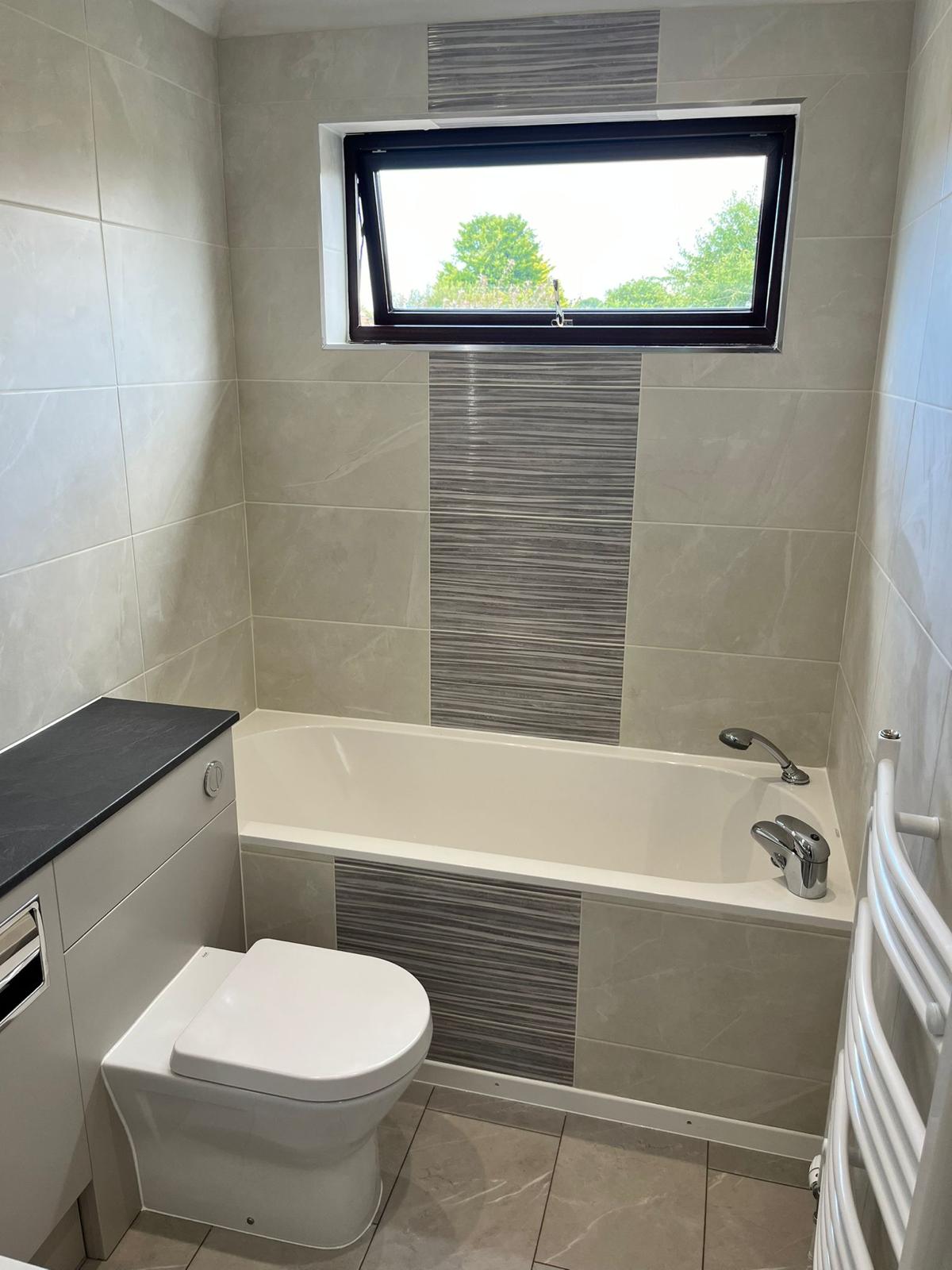 Completed bathroom installation by Pinnacle Plumbing, Witney, Oxford & the Cotswolds