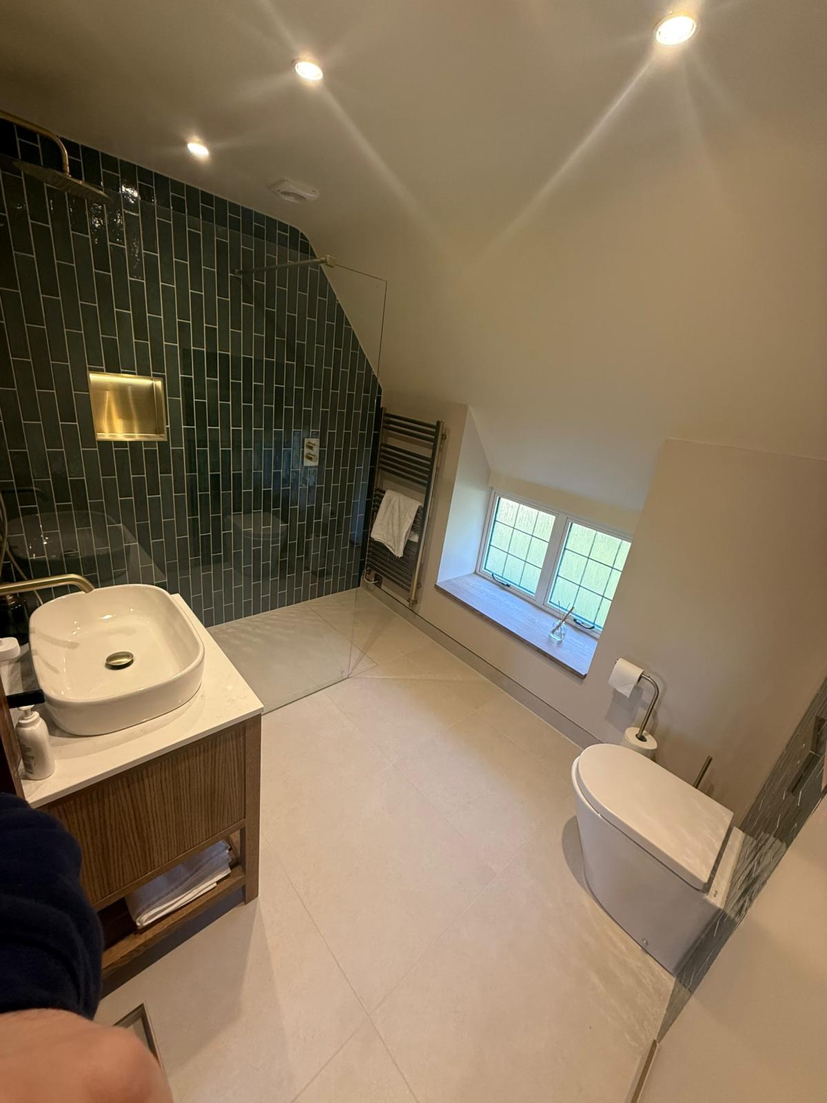 Completed bathroom installation by Pinnacle Plumbing, Witney, Oxford & the Cotswolds