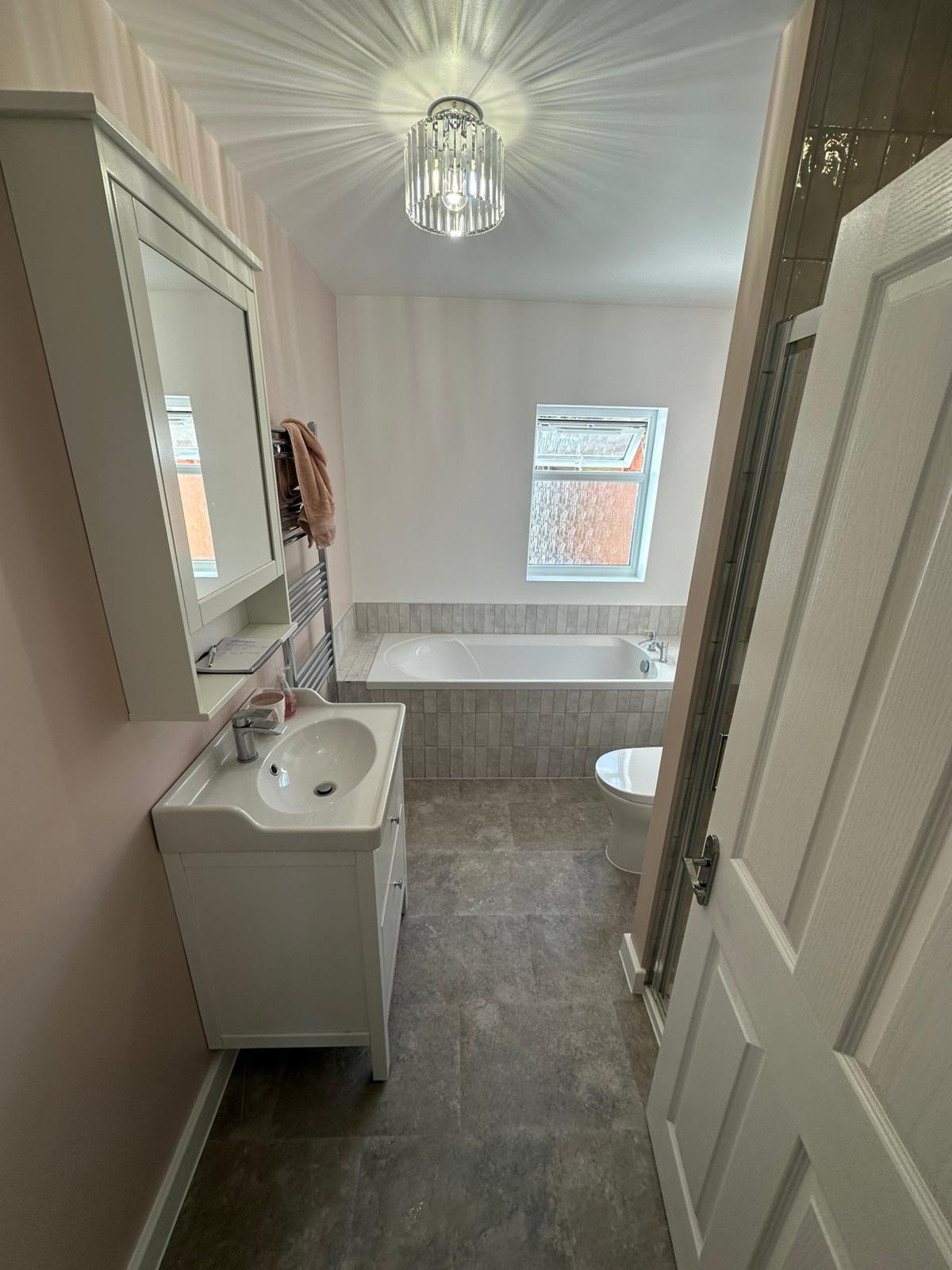 Completed bathroom installation by Pinnacle Plumbing, Witney, Oxford & the Cotswolds