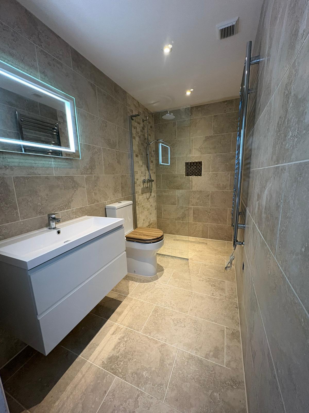 Completed bathroom installation by Pinnacle Plumbing, Witney, Oxford & the Cotswolds